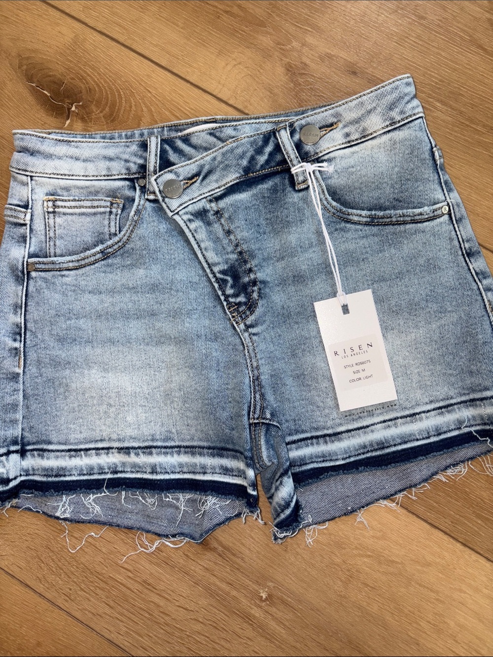 Risen Light Blue Denim Cutoff Shorts